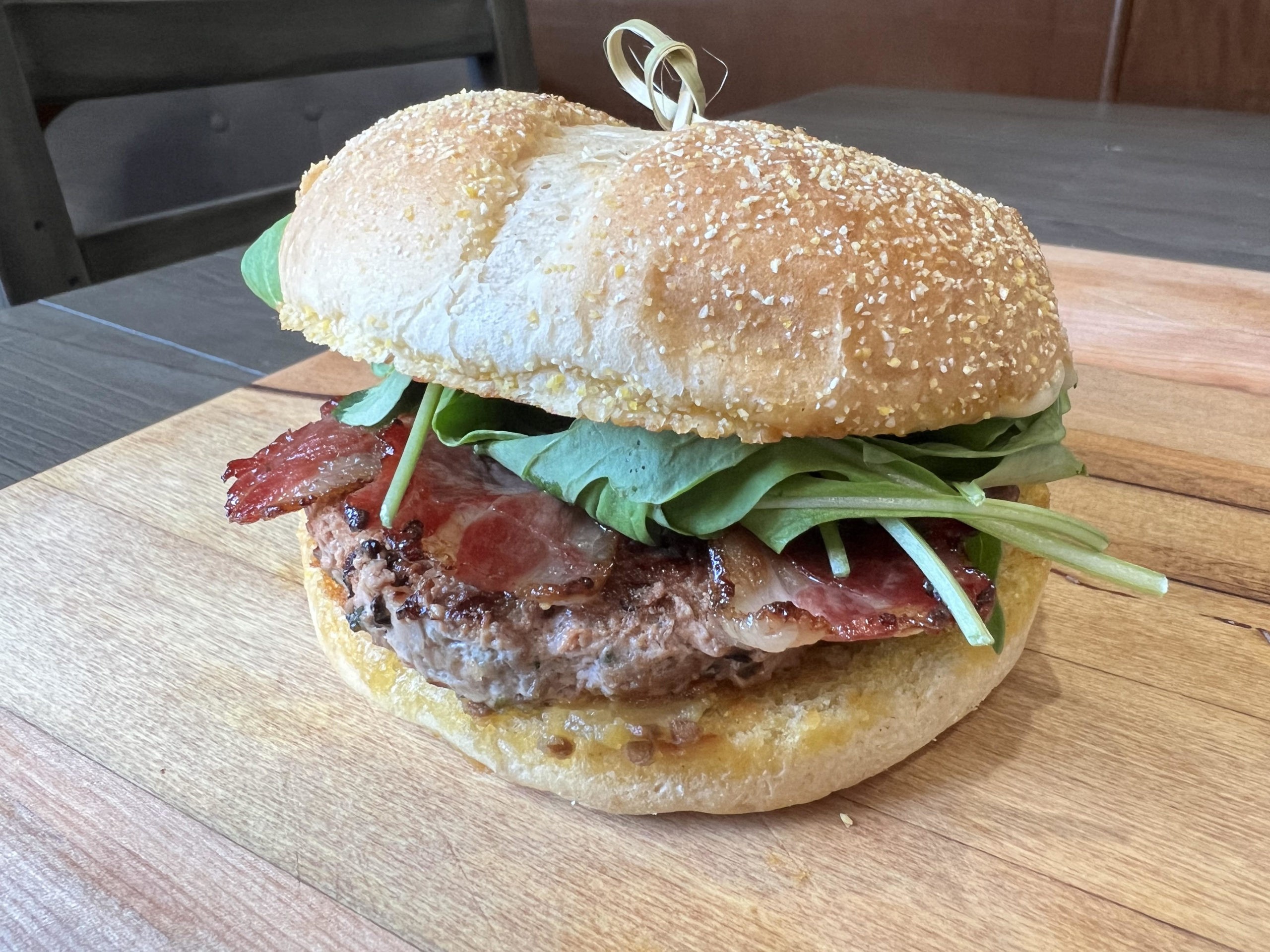 Craftys burger scaled - Lamb Burger with Homemade Lamb Bacon